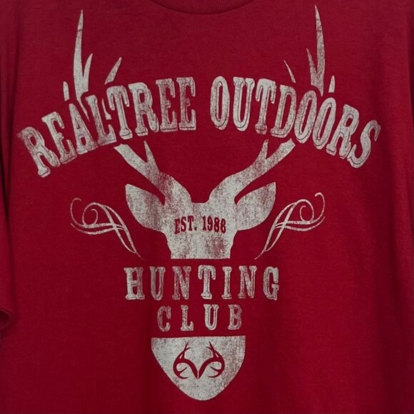 Realtree Outdoors Hunting Club Tshirt Mens Large Red  Delta Pro New - Picture 5 of 13